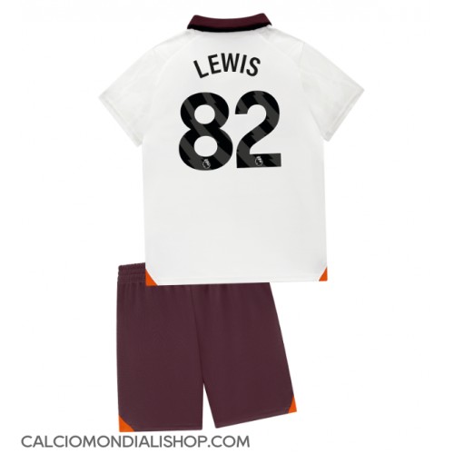 Maglie da calcio Manchester City Rico Lewis #82 Seconda Maglia Bambino 2023-24 Manica Corta (+ Pantaloni corti)